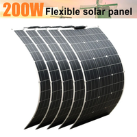 Flowatt Newest 200W 150W 120W 100W Power Generation Solar Panels 12V Battery Solar System Mono Waterproof Flexibel Solar Module