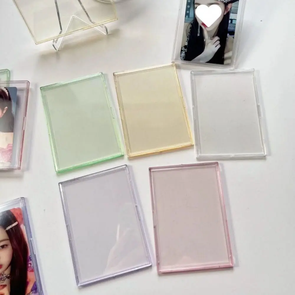 New Fashion Acrylic Card Holders Transparent Trading Cards Sleeves Snap On Type Card Storage Box Display Collection Sleeves