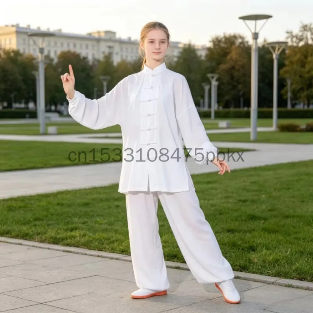 Chinese Tai Chi Uniform Cotton Wushu Kung Fu Clothing Adults Kids Martial Arts Wing Chun Suit Taichi Performance Tang Suit Taiji