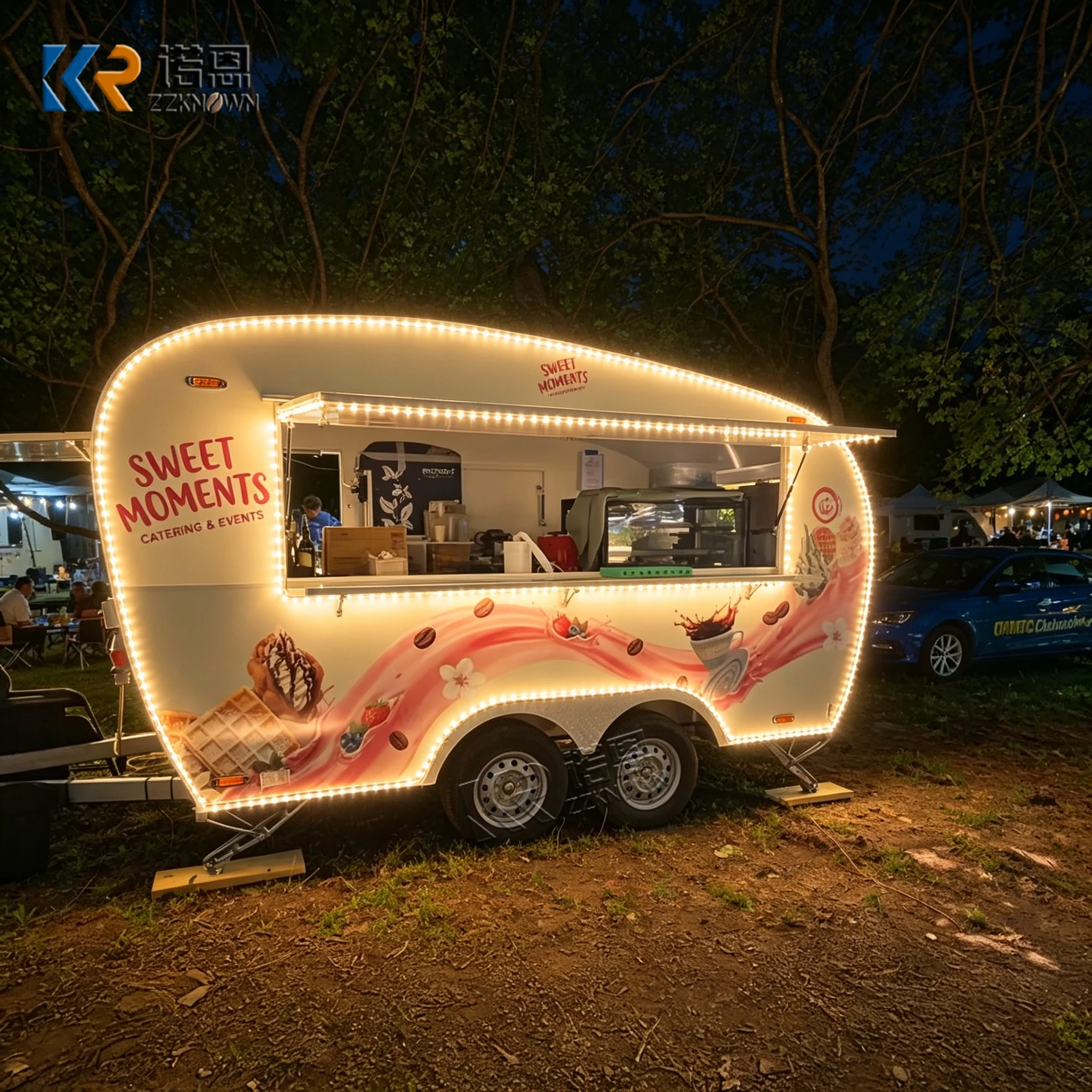 

Premium Quality Fully Equipped Aluminum Food Cart and Truck Trailer with Full Kitchen for Fast Food Restaurants