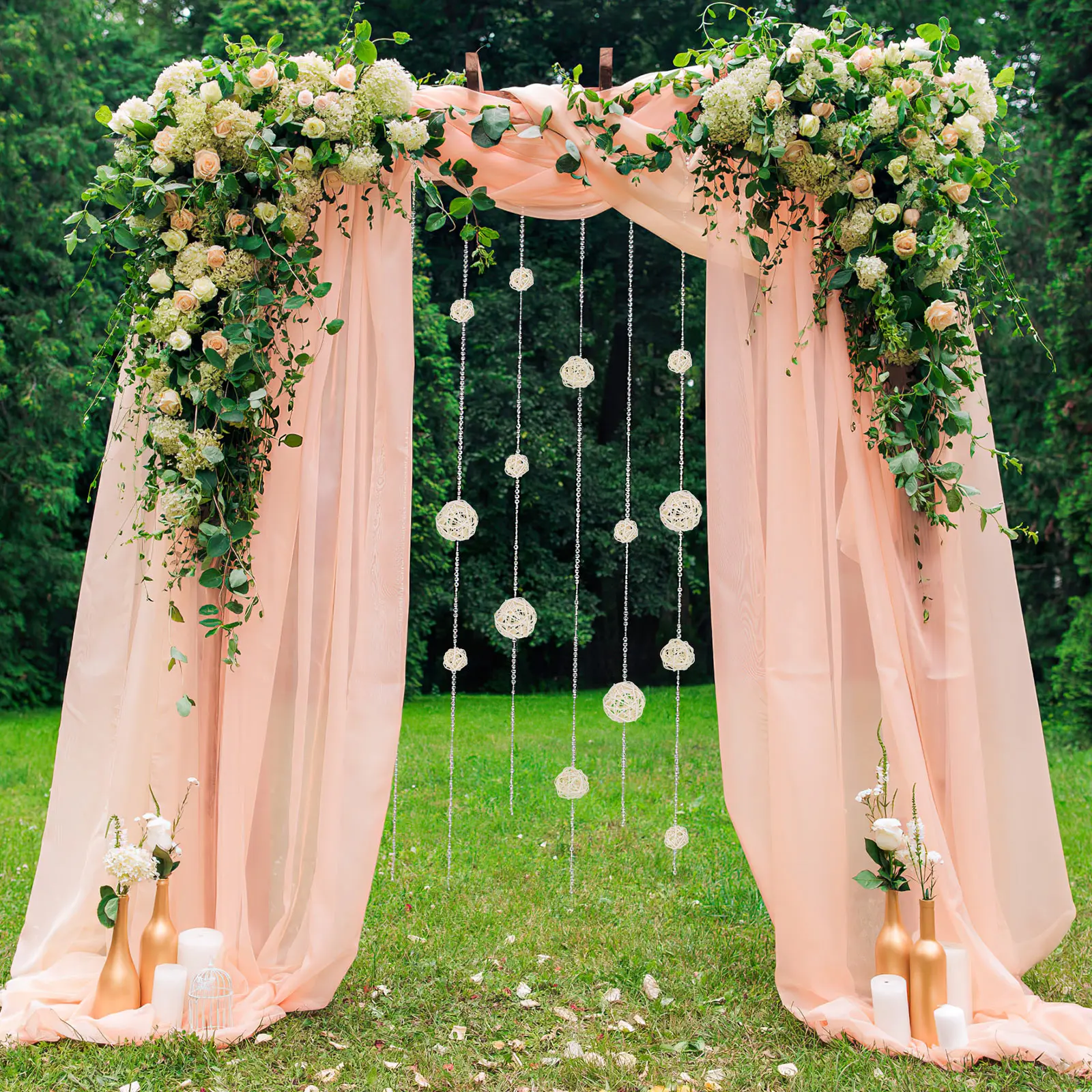 

15Pcs Rattan Ball Decoration 3Cm 4Cm 5Cm Natural Wicker Balls for Wedding Party Christmas Home Garden Rattan Ball