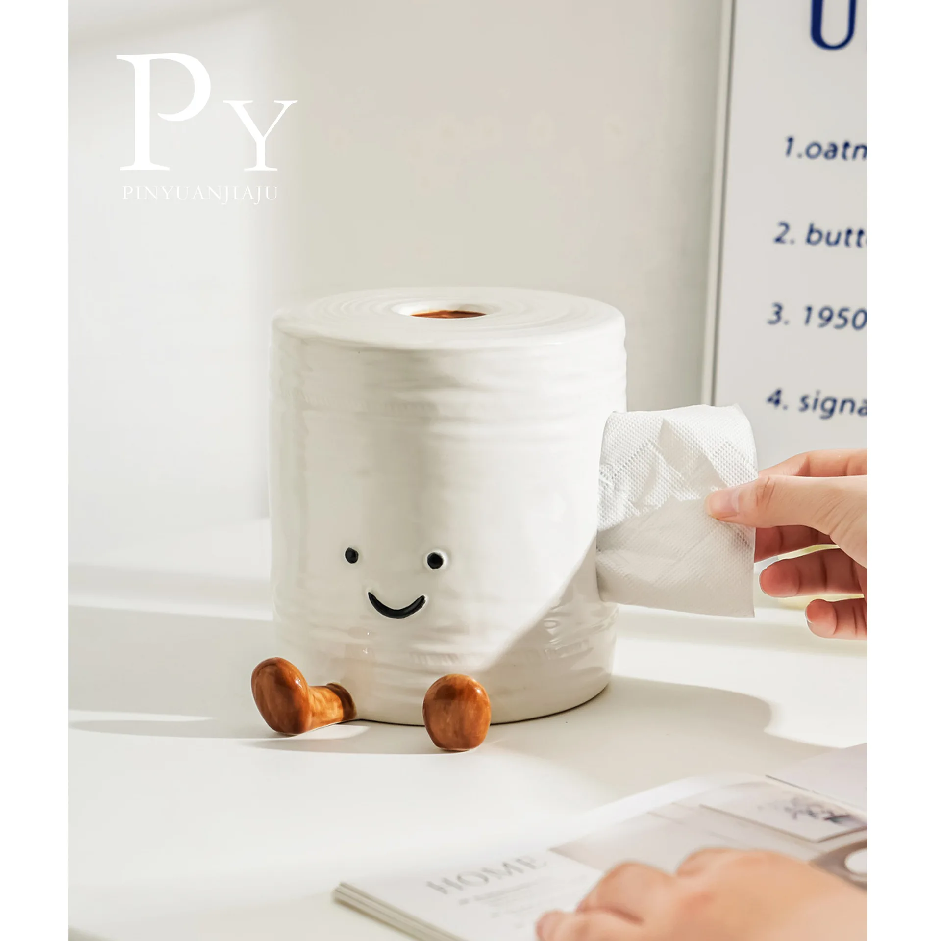 Cute Fun Toilet Paper Toilet Paper Tissue Box Ceramic High Appearance Level Bathroom Living Room Decoration Storage