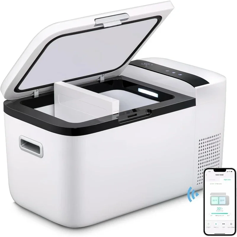 Go20 Dual Zone Fridge, Separate Control Portable Refrigerator, 21 Quart 20 Liter Capacity, Dc Ac Power Secop Compressor