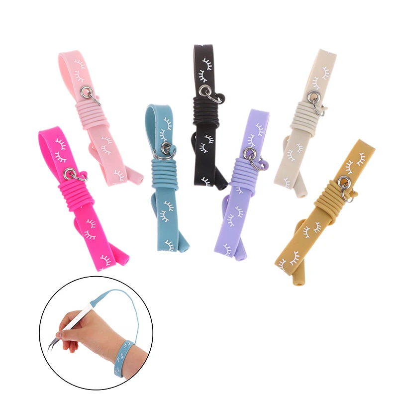 Silica Gel Handgelenk Strap Silikon Pfropfen Wimpern Pinzette Armband Handgelenk Strap Make-Up-Tool Für Mädchen