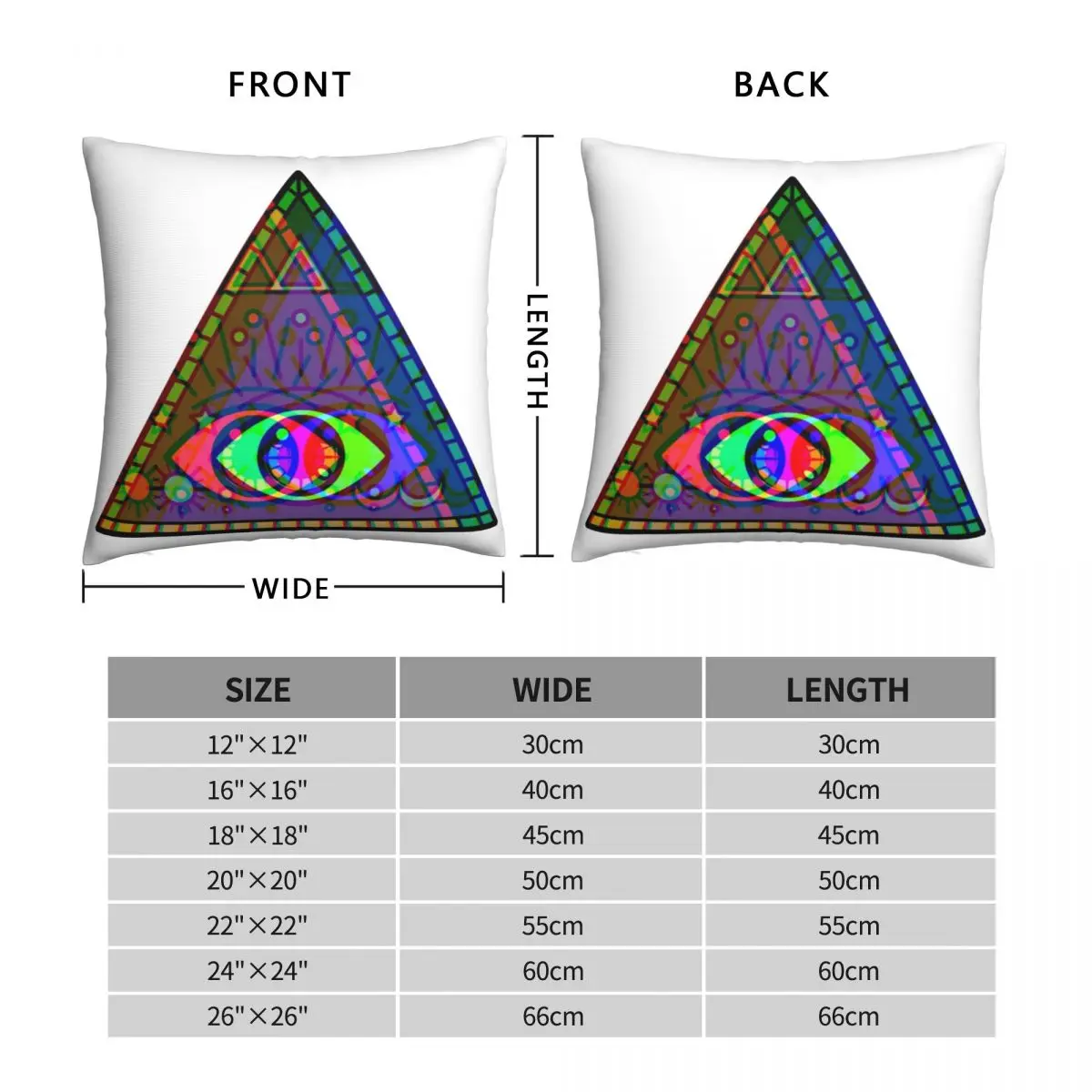 All-Seeing Glitch Square Pillowcase Polyester Linen Velvet Printed Zip Decor Pillow Case Home Cushion Case Wholesale 18