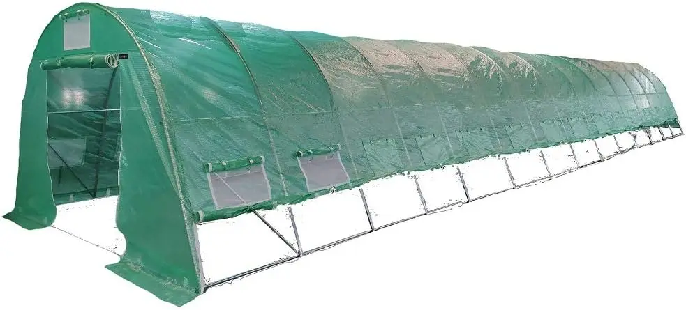 Delta 46'x13' Greenhouse (Weighing 306 lbs), Heavy Duty Hothouse Nursery,Large Walk-in Tunnel Design Greenhouses for Outdoor,