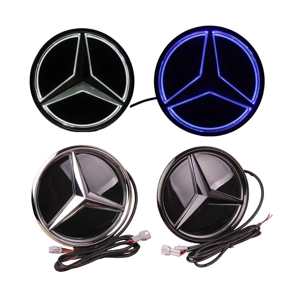 

Car Front Bumper Grill Star Badge Emblem For Mercedes Benz W246 B180 B200 B250 3D Mirror Finish Style LED Logo Emblem