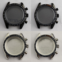 VK63 watch black/silver case 39.7mm stainless steel case Fit for VK63vk63A movement case 20mm strap
