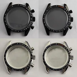 VK63 watch black/silver case 39.7mm stainless steel case Fit for VK63vk63A movement case 20mm strap