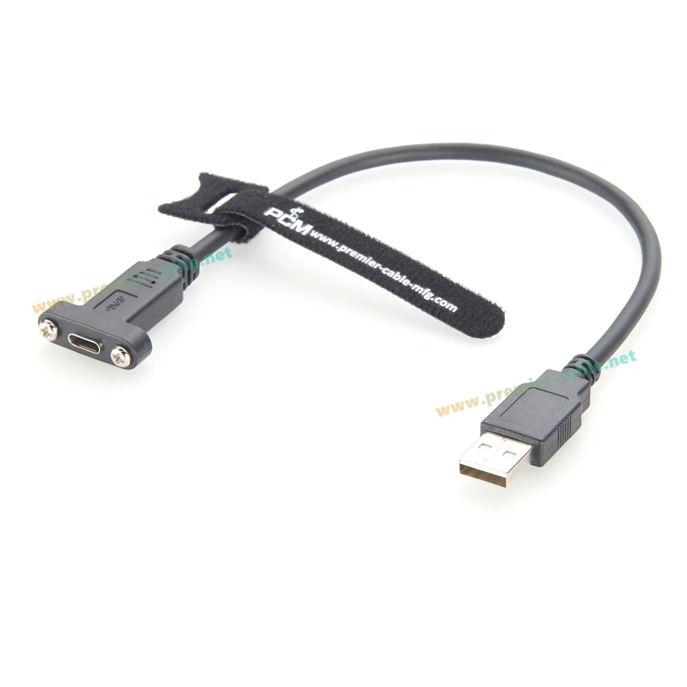 كابل تمديد USB 3.1 C إلى النوع A 3.0 مع قفل لولبي 5 جيجابت في الثانية، سلك أنثى إلى ذكر للأنظمة الصناعية المدمجة