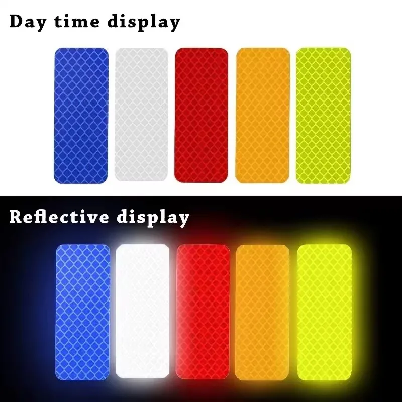 AliExpress 10pcs Car Bumper Reflective Safety Strip Stickers Waterproof Durable Adhesive for Enhanced Night Driving Visibility Style