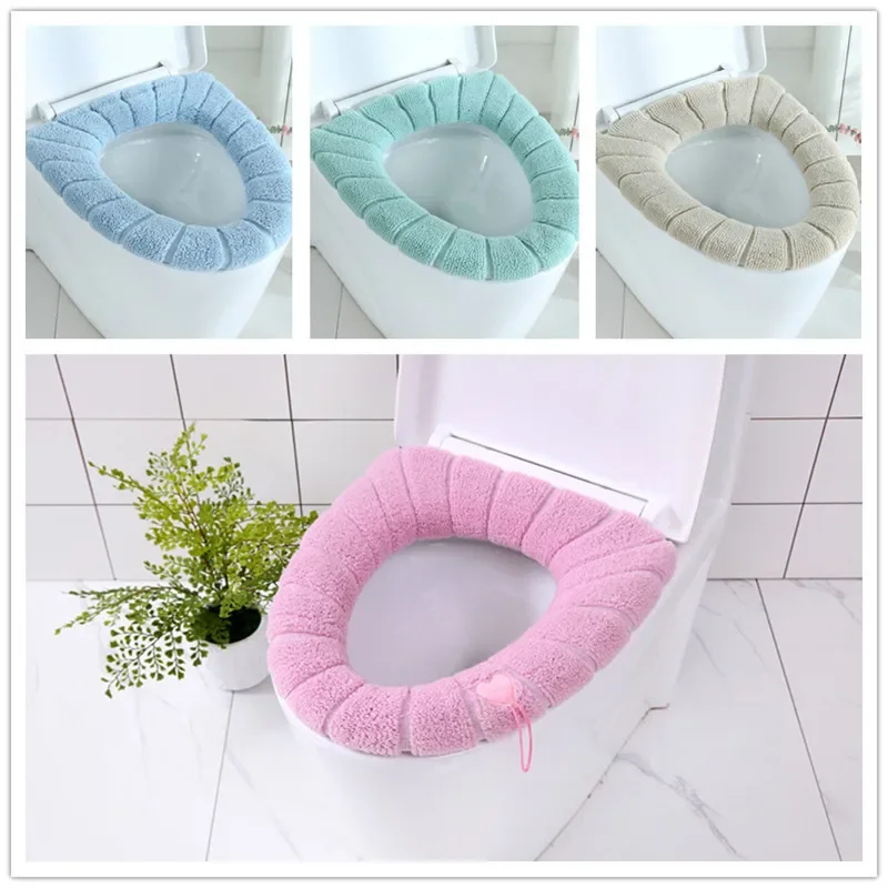 1Pcs Universal Bathroom Toilet Seat Cushion Washable O-Shape Toilet Seat Cover for Winter Warmer