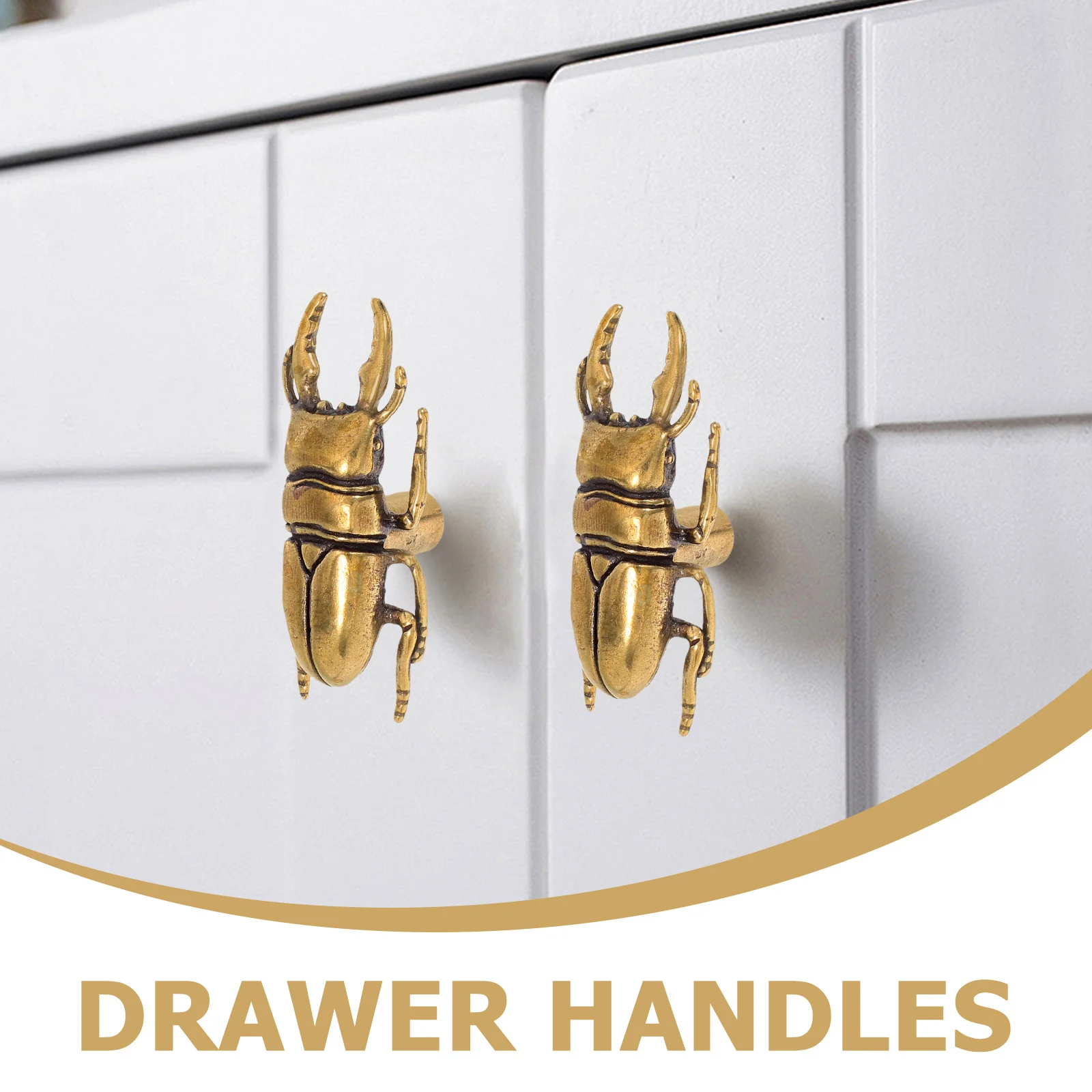 1 قطعة درج خنفساء النحاس يسحب مقابض خزانة الحشرات لخزائن خزائن الأثاث الأجهزة مقابض خزانة المطبخ