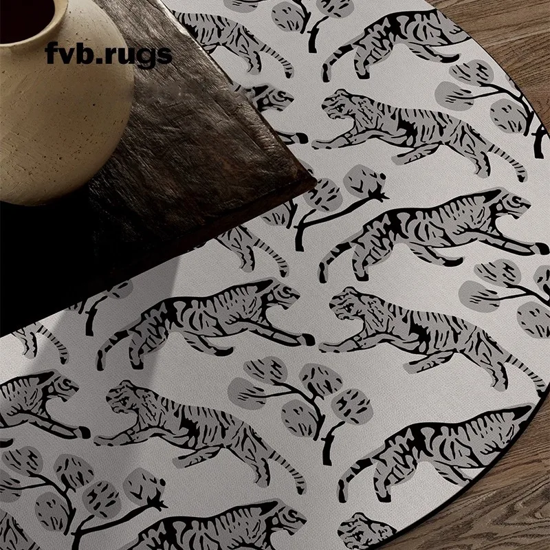 الرجعية جولة سجادة غرفة معيشة أنماط النباتات الحيوانية الفنية الإبداعية تصميم غرفة نوم البساط ديكور المنزل خزانة السرير حصيرة вг kohvers