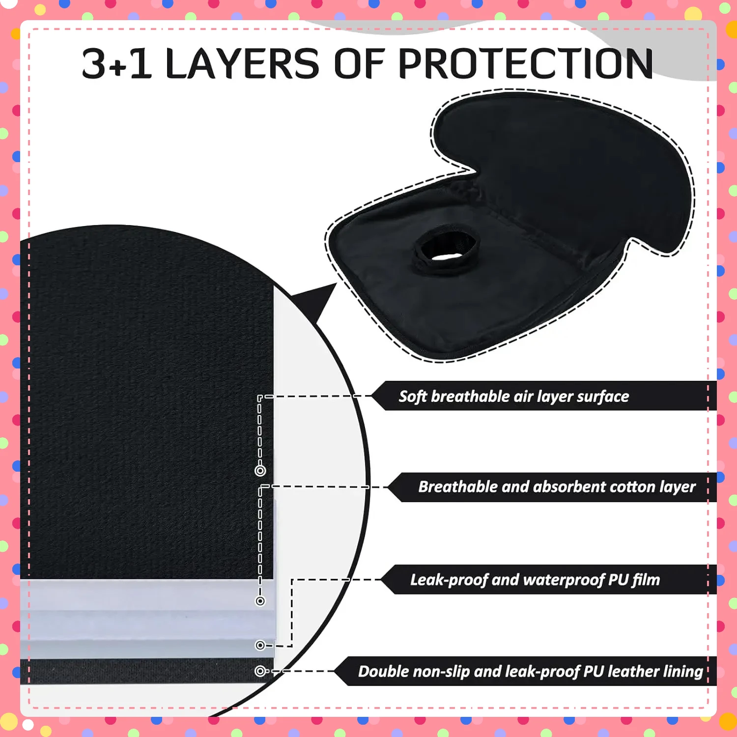 واقي مقعد السيارة فائق الامتصاص ومقاوم للماء، بطانة تدريب قابلة لإعادة الاستخدام للأطفال، مانعة للتسرب للسيارة وعربة الأطفال