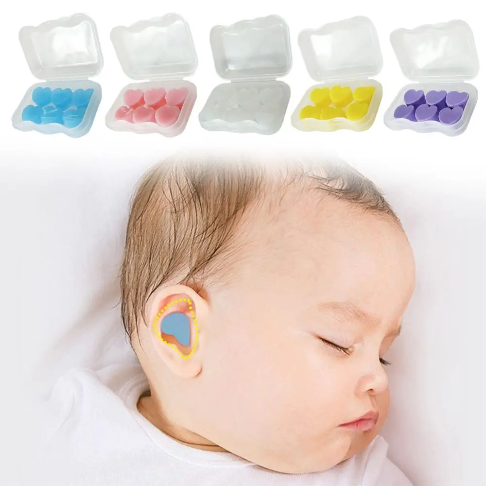 3Pair Multicolor Ear Plugs Heart Shape Noise Reduction Sound Insulation Earmuffs Showering Anti-noise Swimming Earplugs Unisex