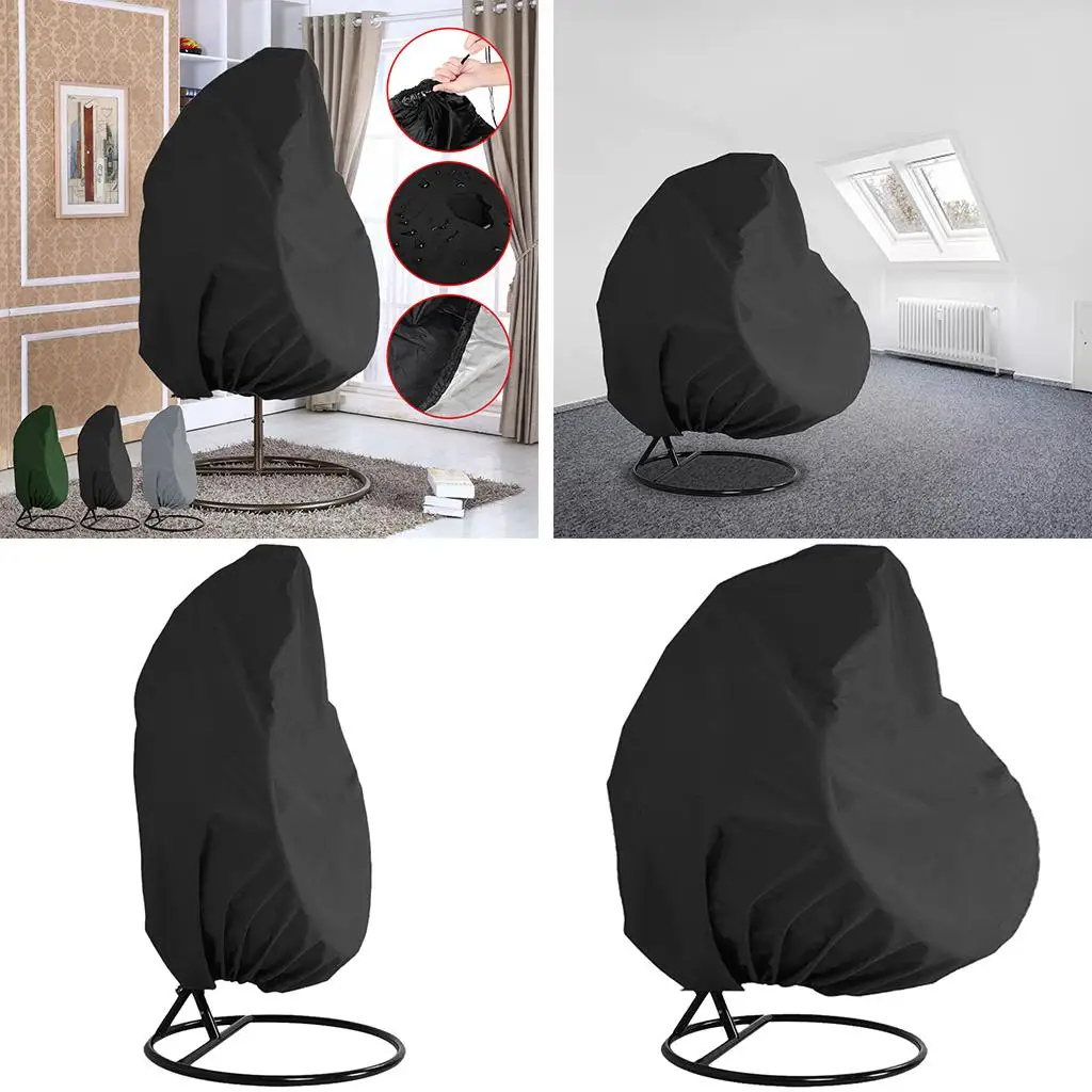 

Egg Chair Cover Single with Storage Bag Windproof Hammock Weather Resisatnt