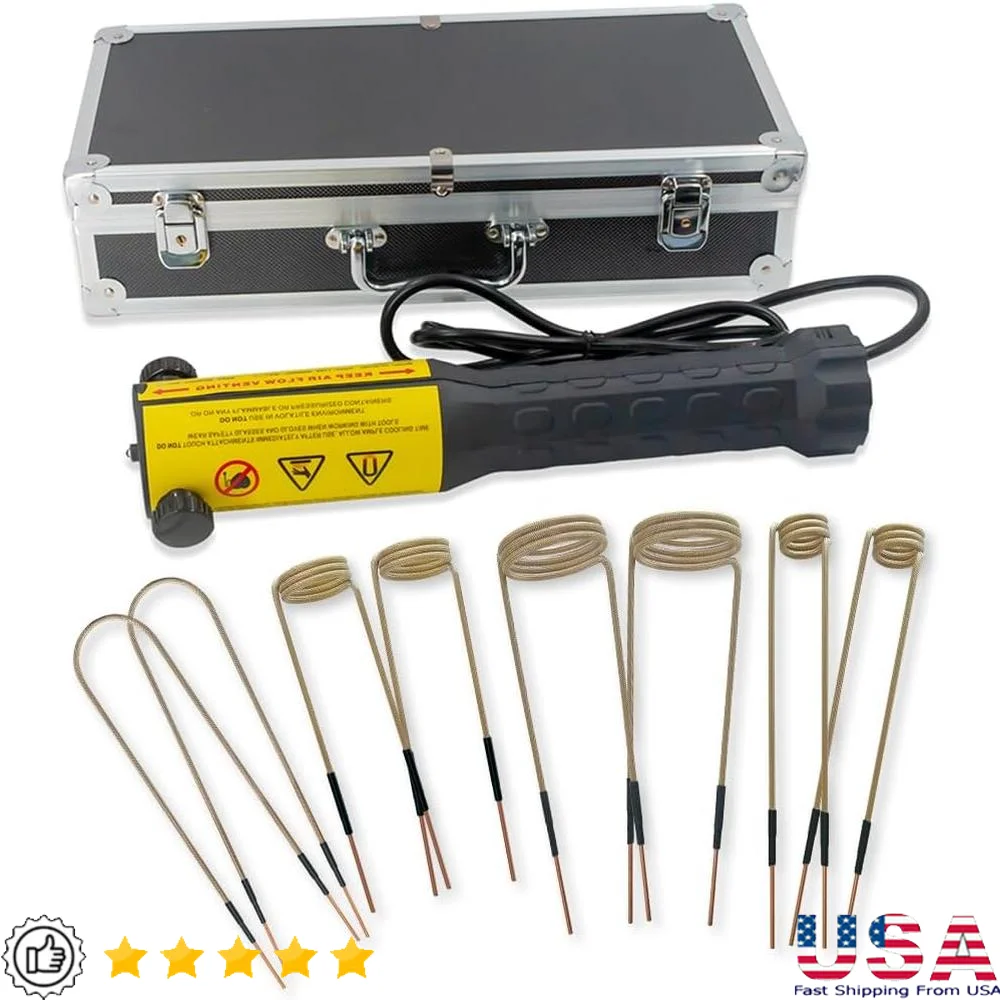 

1000W Magnetic Induction Heater Tool Handheld Rusty Bolt Removal with 8 Coils LED Light Ergonomic Non-slip Handle Fast Heating