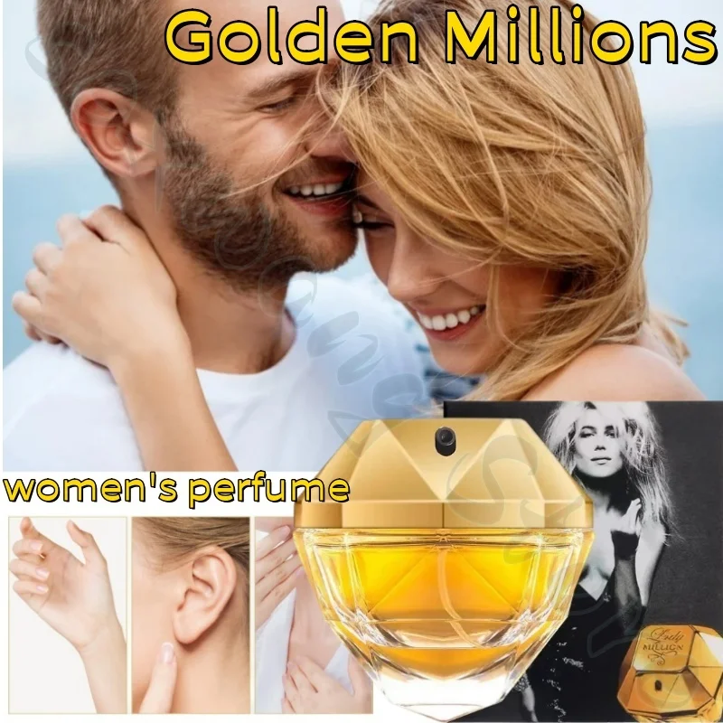 

80ml Perfume Golden Millions Women's Perfume Cologne Long Lasting Feminine Body Perfume Spray Covers Odor Fragrance