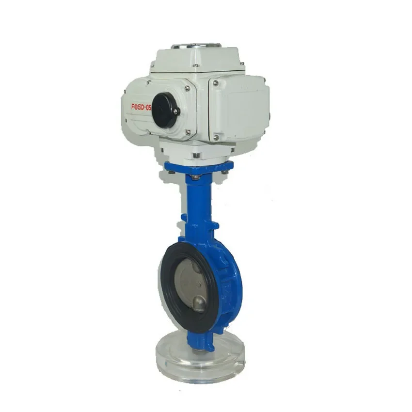 Stainless Steel Rubber Seal Motorized Wafer Butterfly Valve with Electric Actuator