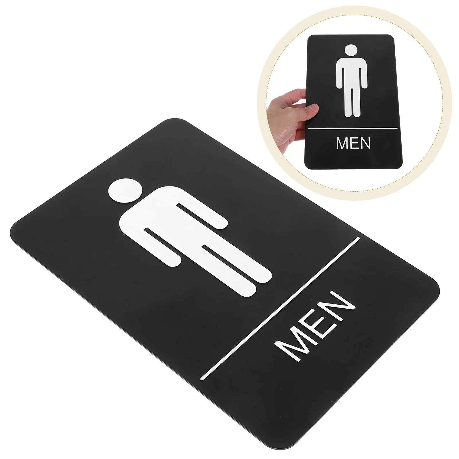 

Men'S Restroom Braille Acrylic Self Adhesive Toilet Door Office Hotel Corridor Mens Wall Decor Handicap Accessible Wc