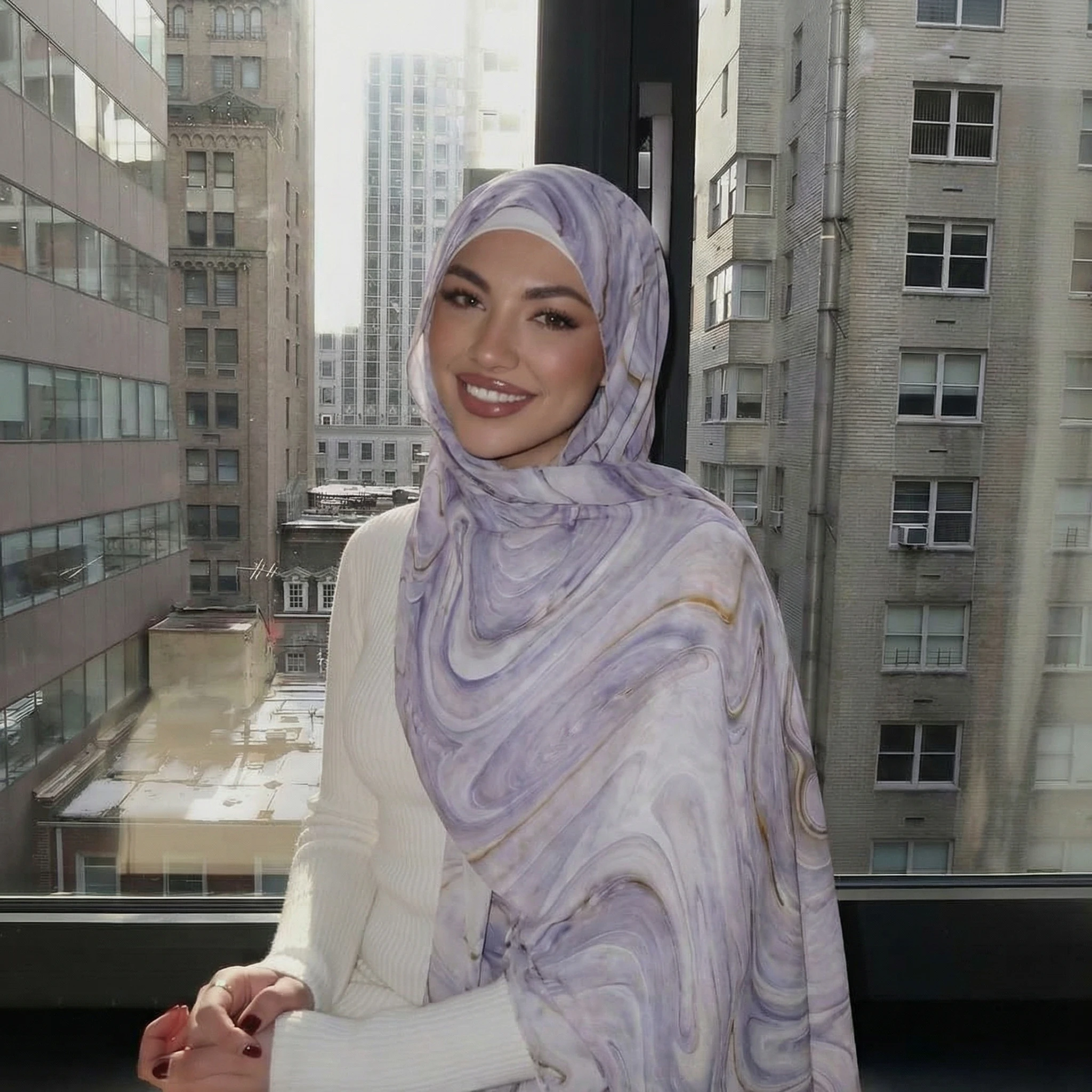 New Design Printed Hijabs Premium Watercolor Women Headscarf Soft Scarf Shawl Suitable For Daily Abaya Accessories Women Veil