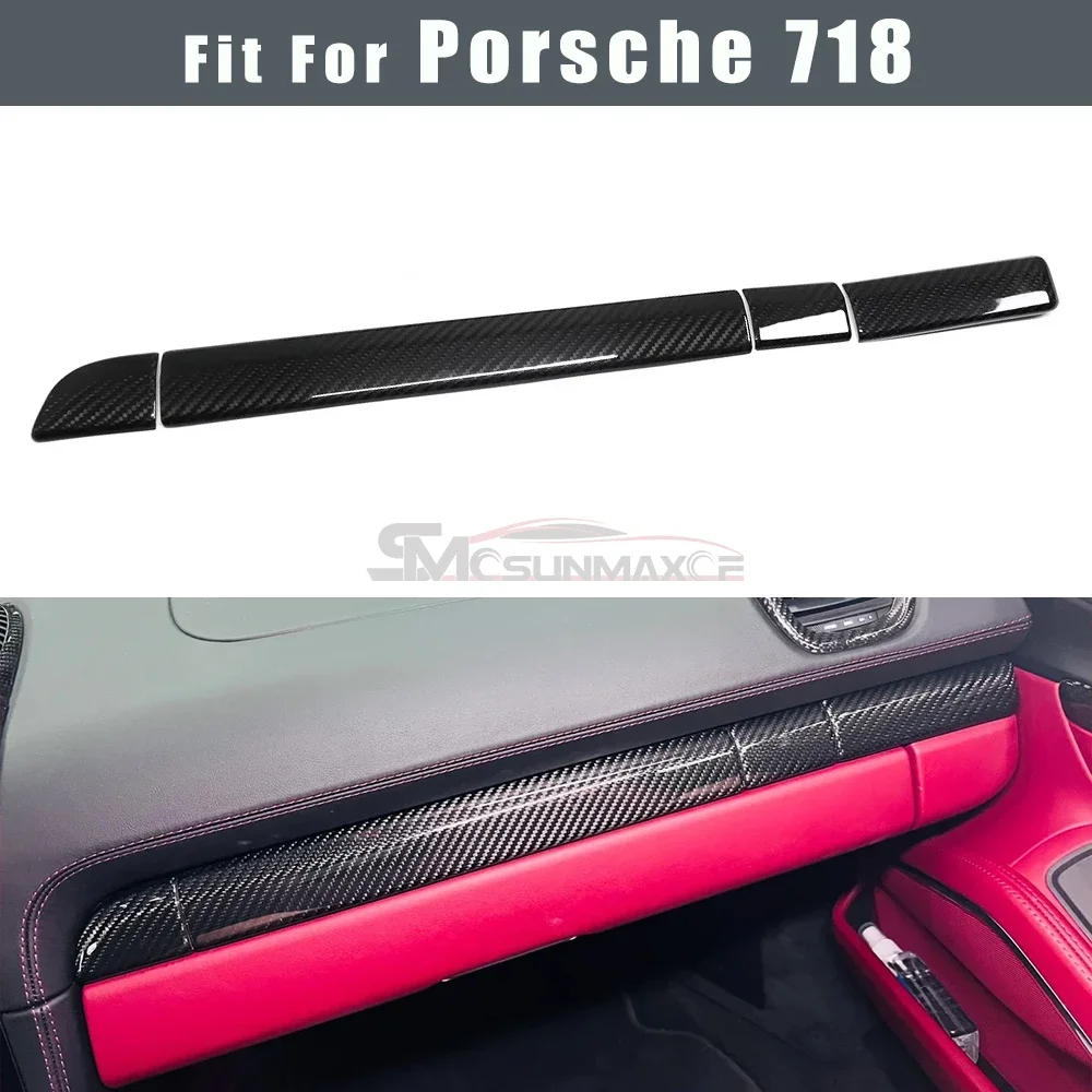 

Для Porsche 982 718 Boxster Cayman 2016-2025 настоящее углеродное волокно, внутренняя панель, декоративные полоски, накладка, автомобильные аксессуары