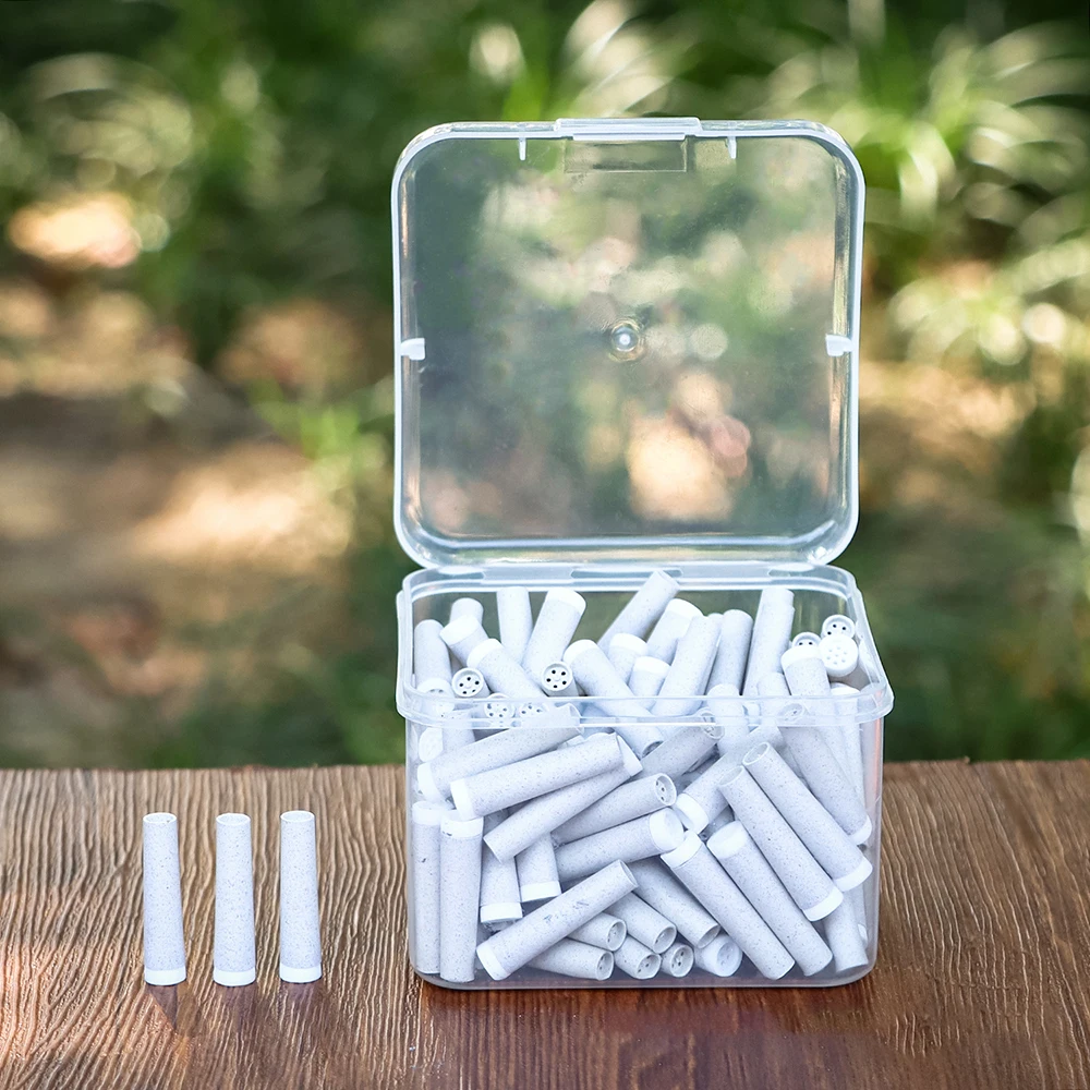 10/150 Packs Smoke Filter Tips Degradable Plastic Caps Cone Shaped 5~7MM Carbon Filter Tips image 6