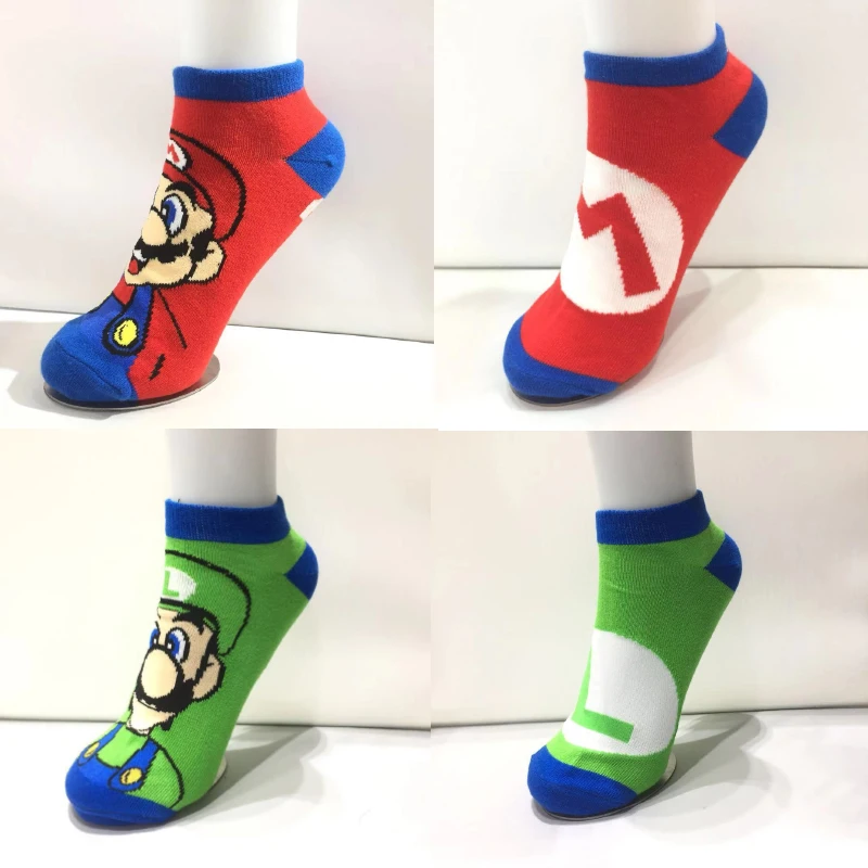 Super Mario Luigi Mario Yoshi Anime Baumwolle Boot Socken kurze Cartoon Kinder Junge Mädchen gedruckt dünne Socken Geburtstags geschenke