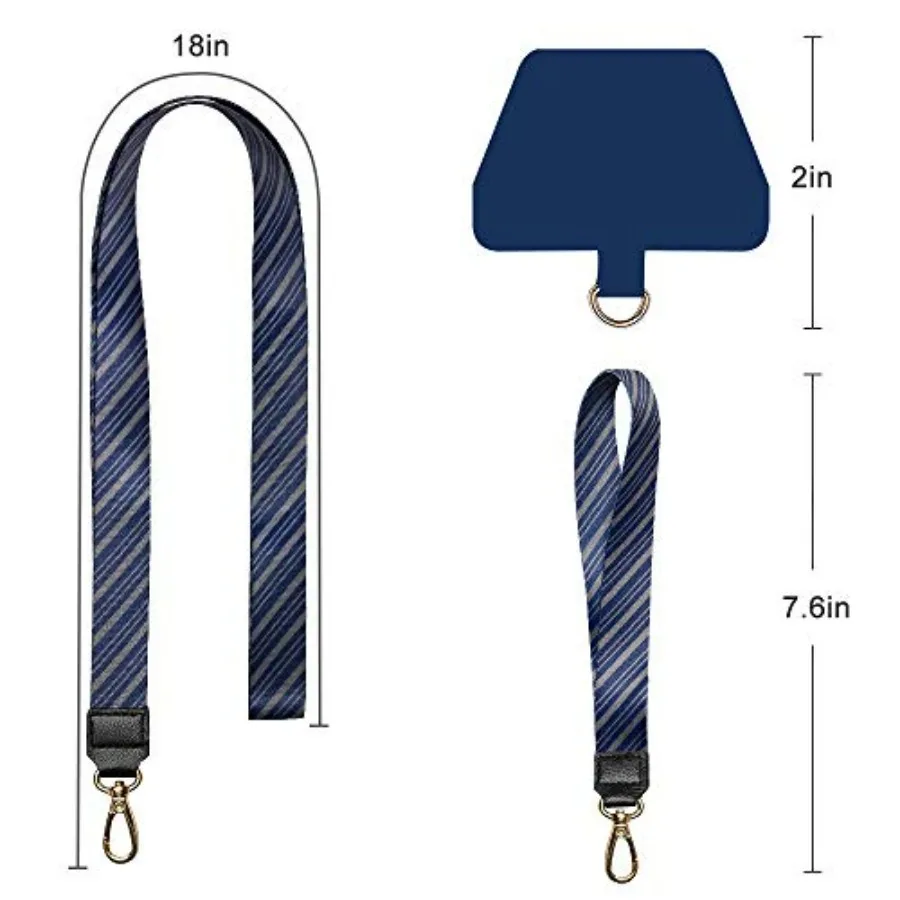 Cell Phone Lanyard, Universal Phone Neck Strap Wirst Lanyard Leash for Smartphone Safety Tether System - Blue