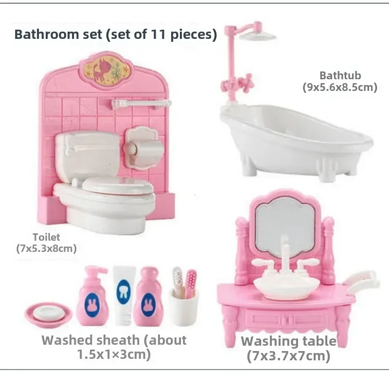 ขายร้อนน่ารัก Kawaii สีชมพู Miniature Dollhouse เฟอร์นิเจอร์อุปกรณ์เสริมของเล่นเด็กครัวทําอาหารกิจกรรมสําหรับสาวของขวัญ