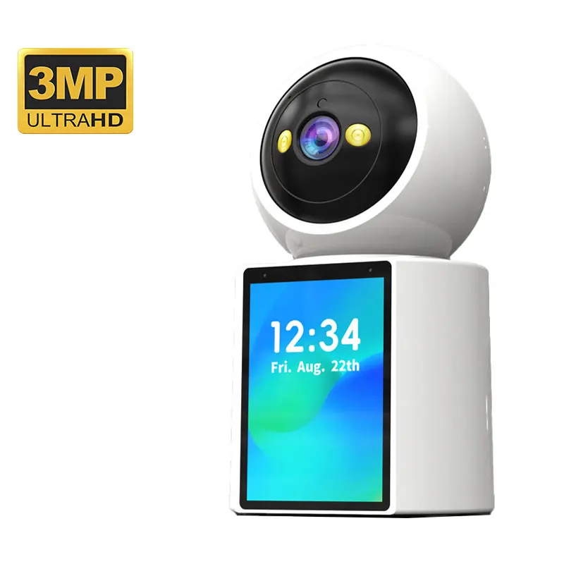 

2.8Inch IPS Screen 3MP 1296P Video Phone One Key Call Wireless PTZ IP Dome Camera AI Humanoid Detection Security Baby Monitor