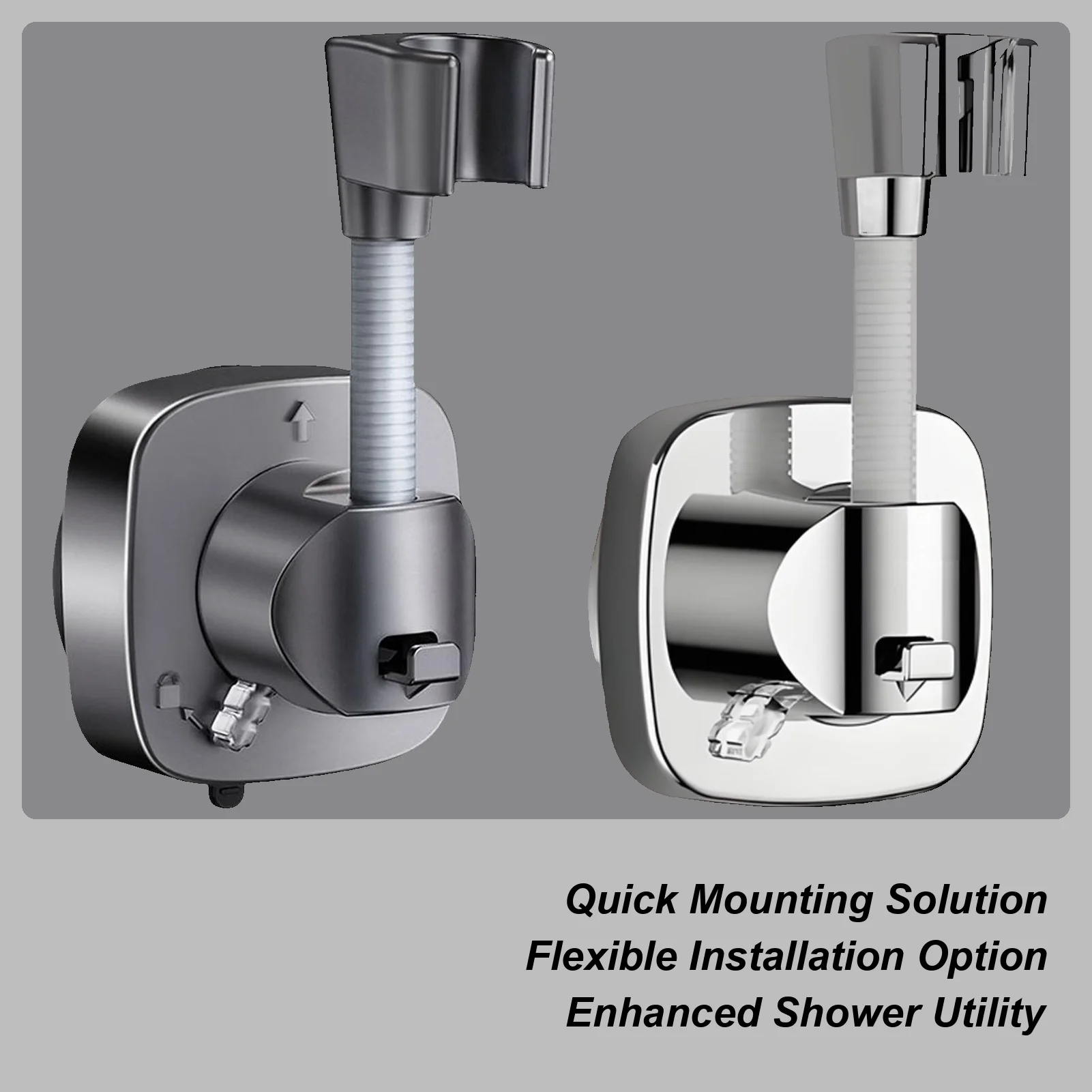 

360 Degree Adjustable Shower Nozzle Bracket Strong Suction Cup ABS Waterproof Wall Mounted Handheld Shower Head Bracket