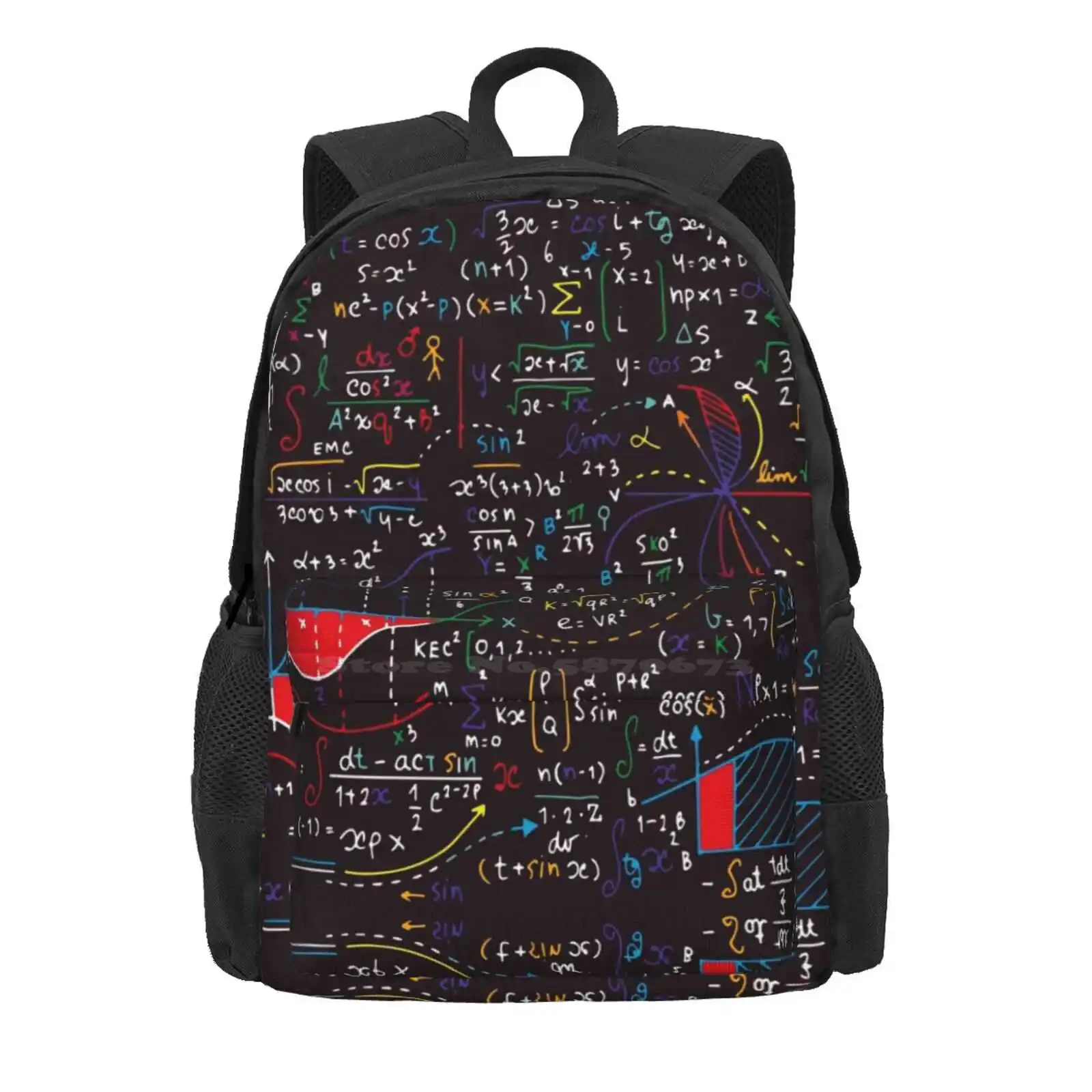 Colorful Math Design Hot Sale Schoolbag Backpack Fashion Bags Maths Mathematics Blackboard University Calculations Formulas