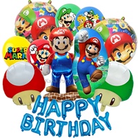 Super Mario Balloon Set Birthday Decor Mario Foil Helium Balloon Latex Balloons Baby Shower Kids boys Favors Gift Toy Globos Set