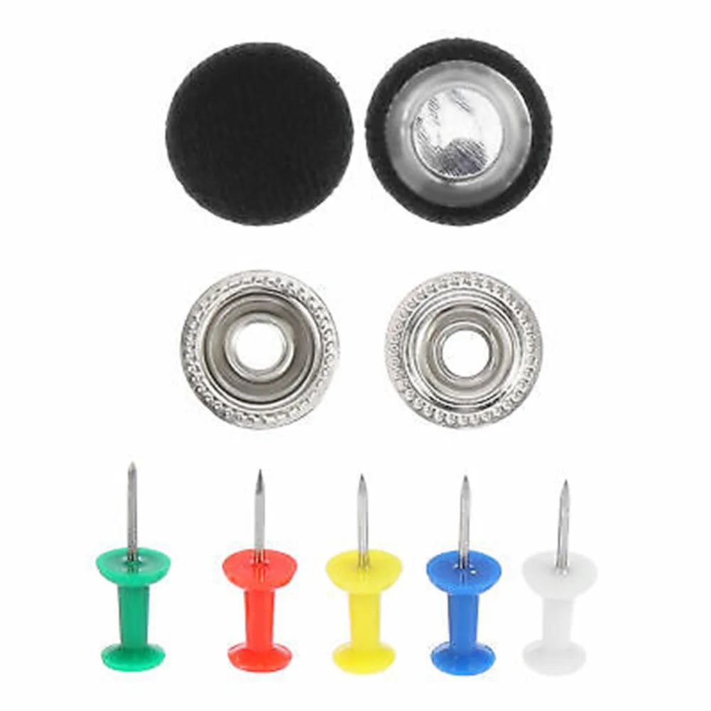 Car Roof Buckle Rivet Cap 1 Set 1*Screwdriver 1*Tape Measure 2cm /0.79inch (D) Black for headliner Nylon Fabric Push Pins