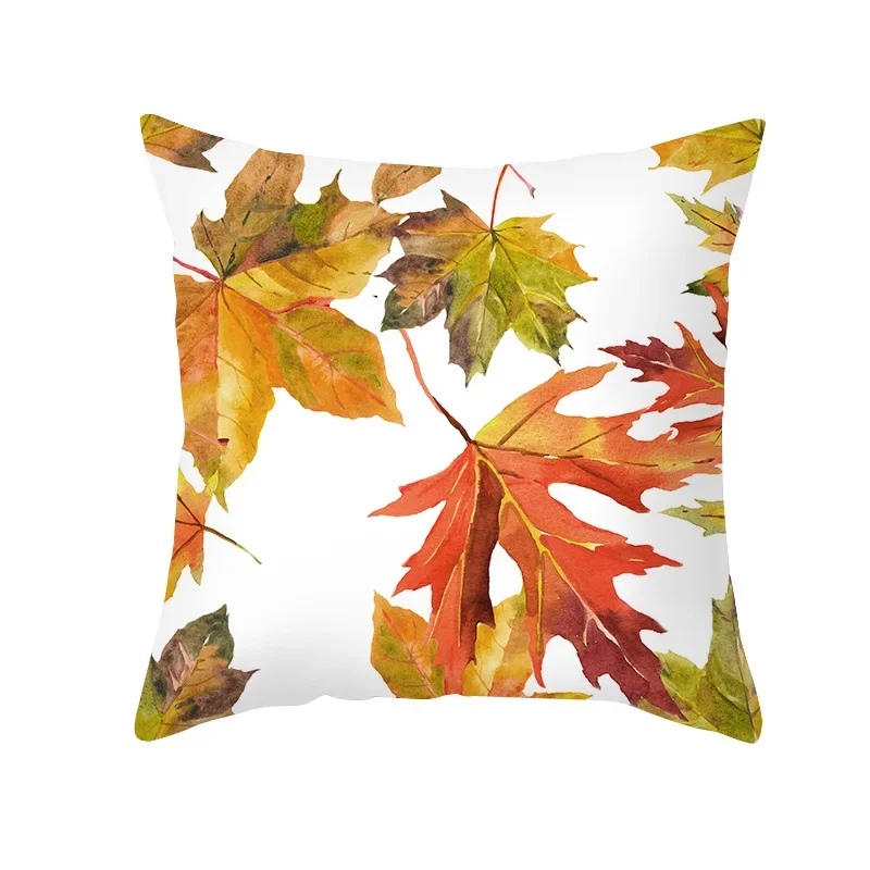 Autumn Maple Leaf Pillow Case Fall Maple Leaf Pumpkin Pillow Case Cover Thanksgiving Day Decoration Pillowcase Autumn Pillow