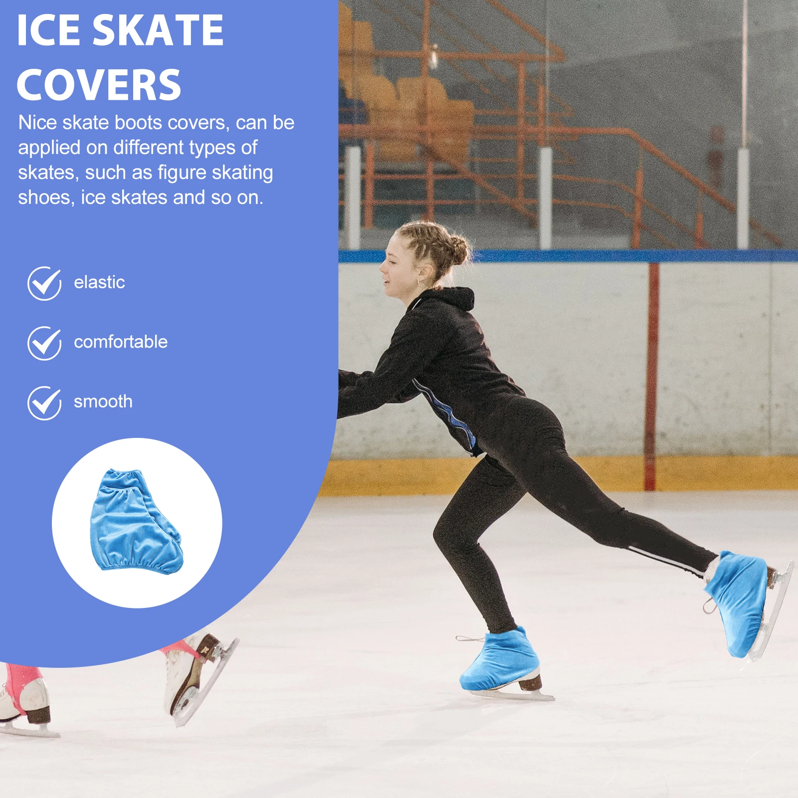 

Ice Skate Figure Skating Shoes Boot Covers Skates Protective Covers Blue Portable Design Premium Polyester Material Scratch