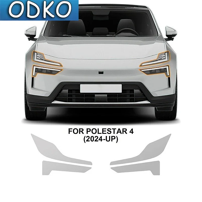For Polestar 4 2024 2025 TPU Blackened Headlight Taillight Foglight Protective Film Headlight Tail Lamp Color Changing Films