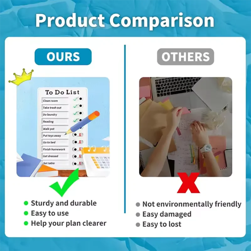 قابلة لإعادة الاستخدام My Chores Checklist Task Board جدول يومي مخطط مذكرة مخطط المهام الطفل مسؤولية السلوك بطاقة الانضباط الذاتي #5