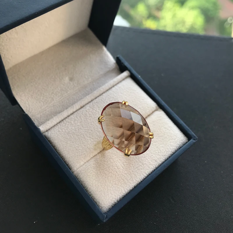 Big Stone 18*25mm Created Zultanite Ring Handmade Jewelry Sudan Stone Color Change for Women Engagement Party Birthday Gift