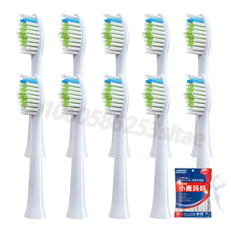 

10PCS For DOXO D5/D5S/D5Z/D8X/D8Z/D9/D10 Soft Bristle DuPont Electric Toothbrush Doxo Replacement Heads Vacuum Nozzles Gift