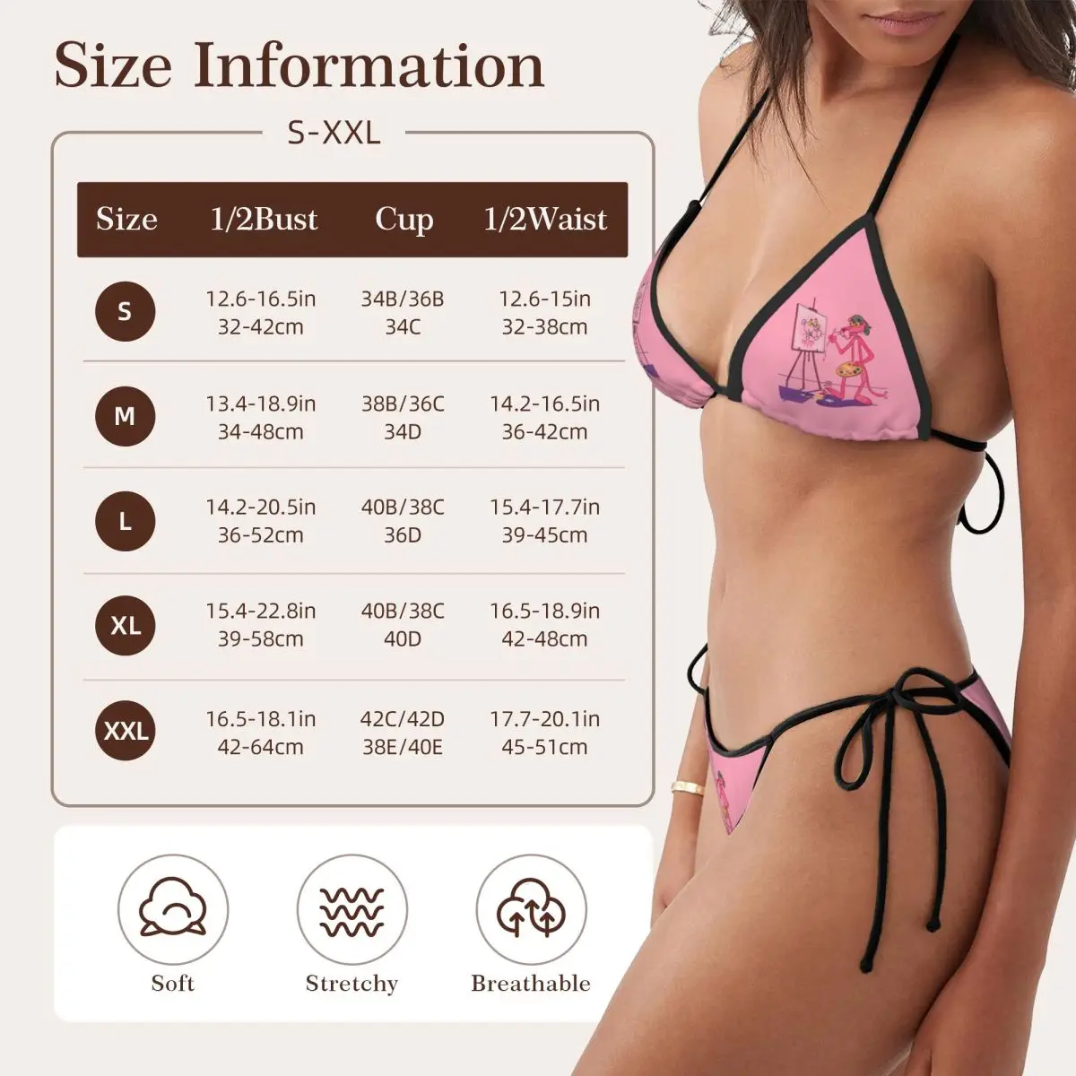 Costume da bagno a due pezzi personalizzato per vacanze tropicali P-Panthered Summer Essential Bikini da donna da spiaggia per donna