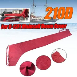 Red 210D Boat Cover For 8-13Ft Mainsail Boom Boat Sail Cover Waterproof Anti UV Sunshade Dustproof Boom Sail for All Seasons