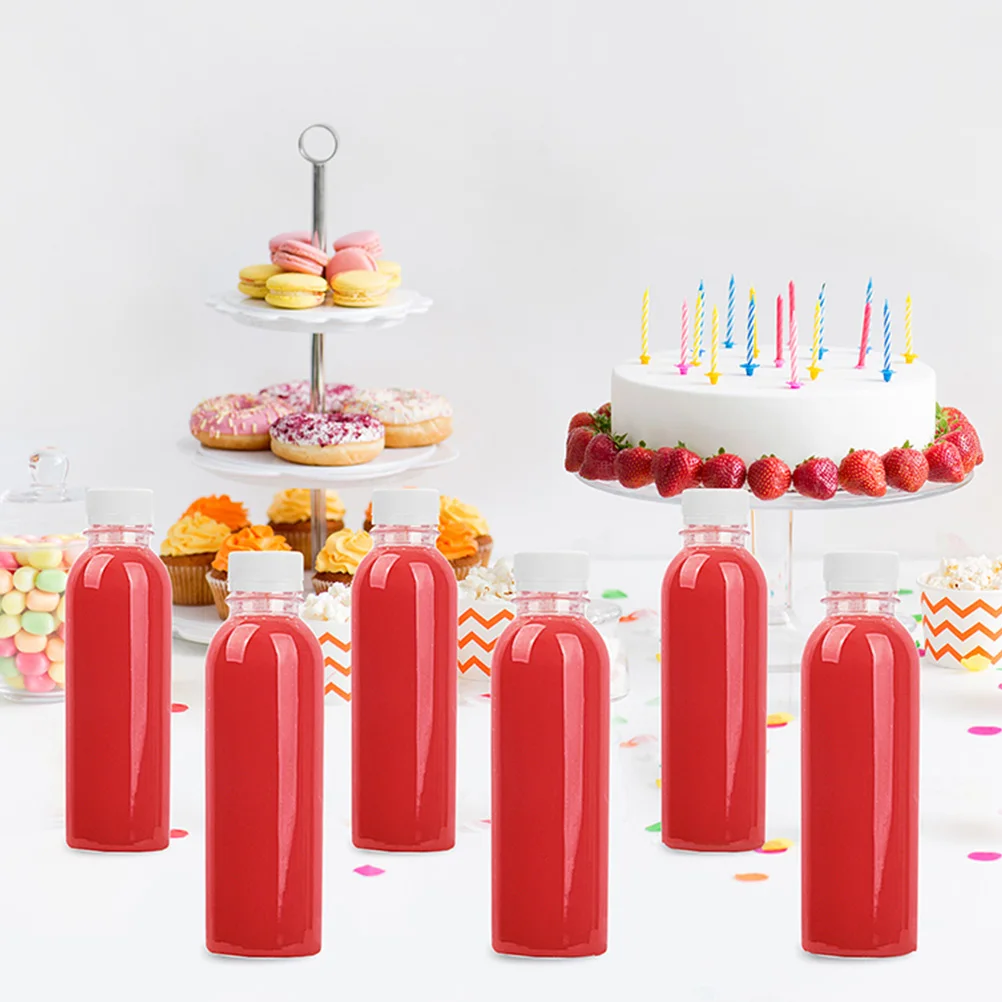 

Plastic Beverage Bottle Transparent Empty Dispenser Reusable Juice Milk Water Container Lightweight Safe for Kitchen