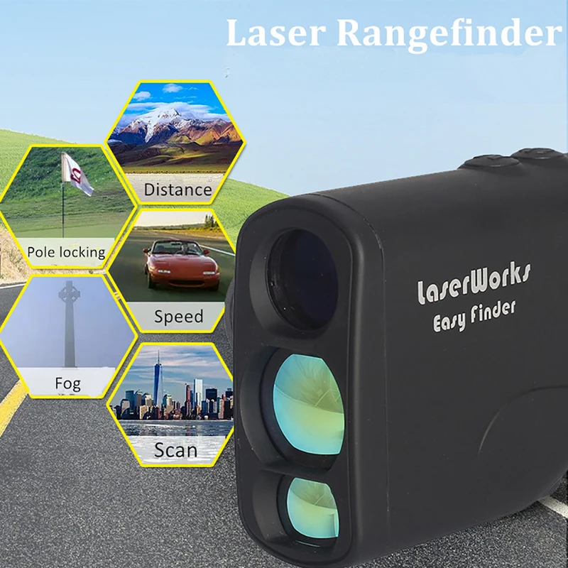 Waterproof Hunting Rangefinder 6X Magnification Flag-locking Range Finder Laser Distance Meter for Golf Sport with Flagpole