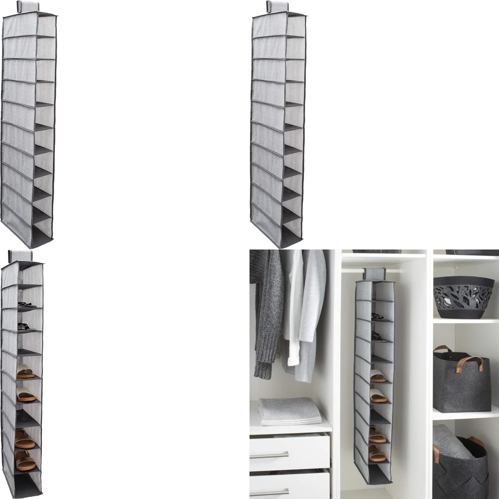 

Shoe rackHanging Shoe Organizer Closet Storage Rack Space Saving Hanger Shelf Gray Multi Tier Vertical Shoe Storage Solution for