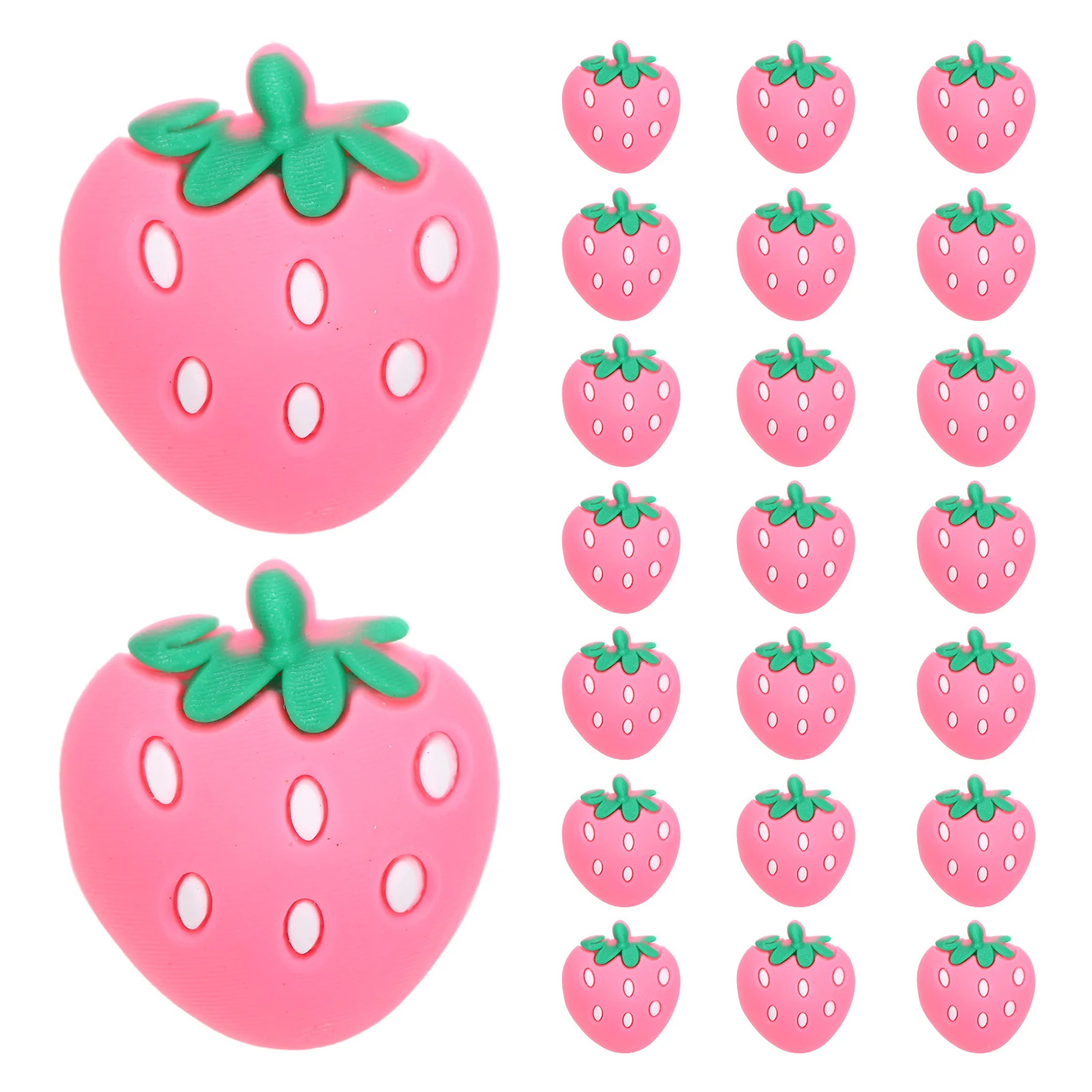 

30Pcs PVC Strawberry Pencil Topper Clip Soft Flexible Pen Holder Charm Students School Rewards Classroom Pencil Accessories