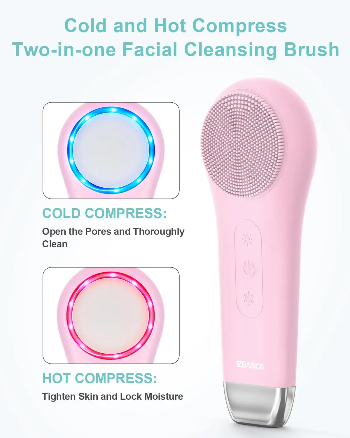 Silicone Facial Cleansing Brush Hot&Cold Compress Facial Massager Deep Pore Cleaning Promote Essence Absorption Tighten Skin