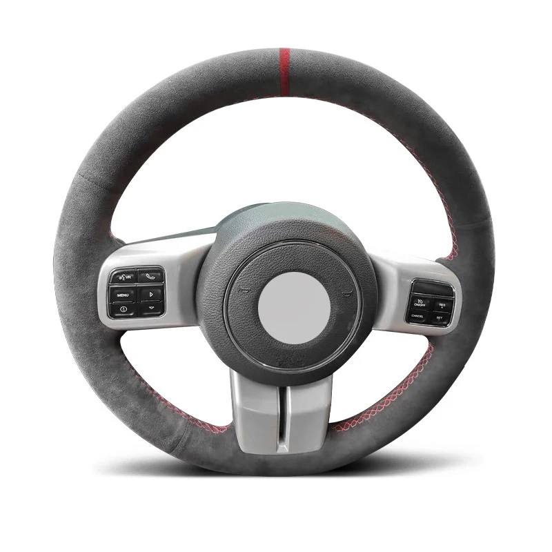 Genuine Leather Suede Steering Wheel Cover High Quality Car Accessoires for JEEP COMPASS GRAND CHEROKEE WRANGLER PATRIOT LIBERTY